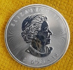 CANADÁ - 8 DOLLARS - 2015 - PRATA .999 - UMA ONÇA E UM QUARTO DE PRATA - PROOF - MARAVILHOSA!