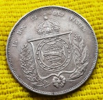 Brasil - 2000 réis - 1857 - Prata - Império - 3º SISTEMA MONETÁRIO - 2º TIPO - P619