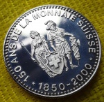 SUÍÇA - LINDA MEDALHA COMEMORATIVA DOS 150 ANOS DA CASA DA MOEDA DA SUÍÇA 1850 - 2000