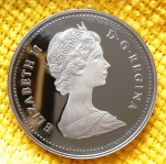 CANADÁ - 1983 - 1 Dólar - Elizabeth II / Indígenas e Canoa - proof