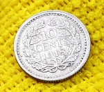 Holanda - 10 cents - 1918 - prata  .640 - 1,4g