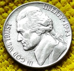 Estados Unidos - 5 cents - 1943P - Filadélfia - Prata (.350) - 5 g - 21.2 mm - KM# 192a - Jefferson Wartime Nickel