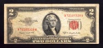 Estados Unidos - 2 dollars - 1953 B - selo vermelho - ESCASSA