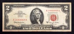 Estados Unidos - 2 dollars - 1963 A - selo vermelho - ESCASSA