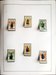 ALEMANHA ORIENTAL DDR- 1966  - Trajes Típicos  - Série Completa - 6 selos sem carimbo afixados em HAWID em folha de ábum