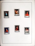 ÍNDIA - 1975 - Danças Tradicionais Indianas - Série Completa - 6 selos sem carimbo afixados em HAWID em folha de ábum