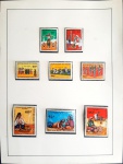 NÍGER - 1976-77 - Associação de Mulheres do Níger - 5 selos / 1977 - Artes e Tradições Populares - 3 selos - Séries Completas - sem carimbo afixados em HAWID em folha de ábum