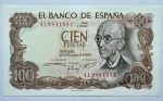 CÉDULA 100 PESETAS - FLOR DE ESTAMPA - 1970