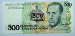 CÉDULA BRASIL - 500 CRUZADOS NOVOS - FLOR DE ESTAMPA - C213