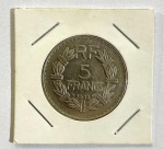 MOEDA FRANÇA - 5 FRANCOS - 1933- 34 MM
