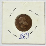 MOEDA BRASIL - 10 REIS - 1869- BRONZE - MBC
