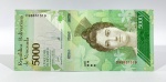 CÉDULA VENEZUELA- 5000 BOLÍVARES - CONSERVAÇÃO FLOR DE ESTAMPA