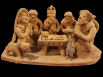 ARTE POPULAR DO NORDESTE - Grupo escultural, Brasil anos 60, em terra cota representando presépio. Medida: 26cm x 14cm.
