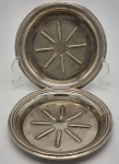 Porta garrafas em metal prateado, medida: 16cm.