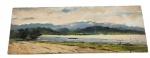 OSCAR TECIDO (Rio de Janeiro, 1926 -1995)  -  Marinha, Pintura Oleo sobre madeira, apresenta inscrições S. Francisco Fundo da Baia de Guanabara -RJ, quadro assinado C.I.D. Ausência de moldura. Medida:  46cm x 17cm.