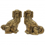 BRONZE - Par de escultura em pesado bronze em formato de cachorro.  Medida: 30cm x 25cm.