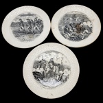COLECIONISMO - Made in Holand, coleção raros pratos decorativos da Société Céramique Maestricht, produzidos na Holanda, Decorado cenas detalhadas em preto e branco sobre a vida e batalhas de Napoleão Bonaparte.