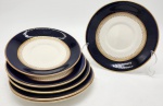 PORCELANA SIMPSONS ENGLAND  - Conjunto de seis pires decorado em frisos de ouro.
