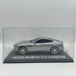 Aston Martin V12 Vanquish Carrinho miniatura diecast na escala 1/43 - Carros dos Sonhos. Caixa e base originais