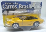 Miniatura Puma GTS  Coleção História dos Carros Brasileiros  conversível - amarela  escala 1:43 (12cm)  item de coleção na cartela lacrada  cartela com marca de retirada de etiqueta (vide foto)