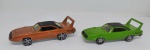 Dupla Hot Wheels Plymouth Superbird DCC2005  verde e marrom metálico - Fabricados na Malásia  escala 1:64 -  itens de coleção sem embalagem   muito bem conservados