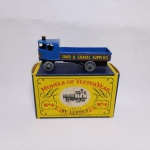 Brinquedo antigo - Matchbox Lesney - Models of Yesteryear - Y4  1928 Sentinel Steam Waggon - Sand & Gravel Supplies - As rodas giram livremente - Embalagem original - Item exatamente das fotos