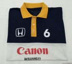 Camisa Racing Legends Classic Wear  F1  Honda Williams - # 6 - branca/azul - original  tamanho GG - medidas: 57cm de largura X 71 cm de comprimento   100%  algodão -  item de coleção usado (sem rasgos/descosturados/fios puxados; com bolinhas)