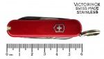 14 - Colecionismo/canivetes - Canivete Victorinox no padrão 6,0 cm. Canivete operacional, com sinais de uso, porém faltando a pinça e o palito. Talas com bom brilho. Material vendido no estado em que se encontra.