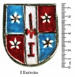 13 - Militaria - Emblema de ombro do I Exército, com sede no Rio de Janeiro. Emblema com aplicações de metálicas de maior grau de luxo Material em excelente estado de conservação. Vendido no estado em que se encontra, de acordo com as fotos do anúncio.