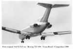 30 - Colecionismo/Aviação comercial brasileira - Fotografia original do Boeing 727-100, pousando em Congonhas - SP. Anos 80. Fotografia em excelente estado de conservação com o verso datado