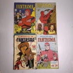 Hq 1: Fantasma; Edição Colorida - O tesouro do galeão espanhol. n152. 1969. Editora Rio Gráfica. Idioma: Português. Revista em regular estado de conservação.Hq 2: Almanaque do Fantasma - As cidades dos bandidos. Editora Rio Gráfica. Idioma: Português. Revista em regular estado de conservação. Possui tinta na ponta de algumas páginas; lombada com alguns rasgos.Hq 3: Fantasma. N 163. 1970. Editora Rio Gráfica. Idioma: Português. Revista em regular estado de conservação. Rasgos na lombada.Hq 4: Fantasma; os piratas do ouro negro. Nº156. 1969. Editora Rio Gráfica. Idioma: Português. Revista em regular estado de conservação. Rasgo na base da capa. Revistas de histórias em quadrinhos usadas, podendo apresentar: marcas de uso, manuseio e desgastes devido a ação do tempo; escurecimento devido à oxidação; anotações, rasuras e grifo e pontos de oxidação.