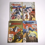 Hq 1: Mandrake; o deserto mal-assombrado - Edição colorida. n130. 1967. Editora Rio Gráfica. Idioma: Português. Revista em regular estado de conservação. Lombada com rasgos e abertura. Assinatura na capa.Hq 2: Mandrake: Edição extra. 25 n113. 1966. Editora Rio Gráfica. Idioma: Português. Revista em regular estado de conservação. Hq 3: Mandrake. n162. 1970. Editora Rio Gráfica. Idioma: Português. Revista em regular estado de conservação. Rasura na capa.Hq 4: Mandrake; Edição Extra. n155. 1969. Editora Rio Gráfica. Idioma: Português. Revista em regular estado de conservação. Extremidades da capa com desgaste e rasgos.Revistas de histórias em quadrinhos usadas, podendo apresentar: marcas de uso, manuseio e desgastes devido a ação do tempo; escurecimento devido à oxidação; anotações, rasuras e grifo e pontos de oxidação.