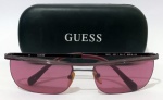 GUESS, EUA, Óculos de sol da grife GUESS, armação em metal, nº de série: GU211 JOLT 1 BU-17 60 18-133, acondicionado em case original.