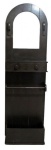 MOBILIARIO, Chapeleiro em madeira, 2 ganchos para chapéus, espelho central, 2 gavetas e suporte para guarda chuvas. Med.: 181x53x22cm.