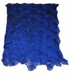 CAMA E MESA, Colcha de casal, confeccionada em crochê, com linha na tonalidade azul. Med.: 240x230cm.