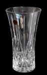 ROYAL CRYSTAL ROCK, Vaso em cristal translucido, lapidada por sulcos, estrelas e fundo estrelado. Med.: 21x12cm. Acondicionado em caixa original.