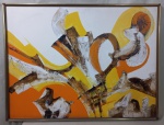 QUADROS, ASS. DESCONHECIDA, 1976, "Abstrato", OST. Med.: 80x106cm.