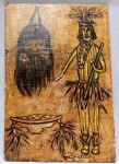 IVOTICÍ, um (1) Indio, técnica mista sobre eucatex, assinado no CID, sem moldurada, medindo 42,5 x 28,5 cm, (Ivoticí Becker Altmayer Knoff, 1921, Lajeado, RS; 2017, Rio de Janeiro, RJ; pintora, escultora, ceramista e professora; esposa do pintor, desenhista, ceramista e professor, Udo Horst Knoff).
