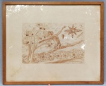 M. KNOFF, um (1) desenho  Girassóis da Rússia, sobre papel ou cartão, assinado e datado 81 no CID, emoldurado e envidraçado, medindo com moldura 44,5 x 36,5 cm, verso: intitulado e com a informação medalha de bronze, (Marcelo Knoff Júnior, filho dos artistas plásticos Udo Horst Knoff e Ivoticí Becker Altmayer Knoff, chegou a expor e acompanhar os pais na feira Hippie em Ipanema, atualmente trabalha na Fundação Oswaldo Cruz, RJ)