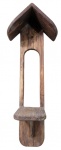 MOBILIARIO, Suporte de parede para vaso de planta em madeira no feitio de casa. Med,: 72,5x27x14cm.