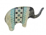 ABRAHAM PALATINIK (1928 - 2020), Escultura e resina de poliéster, representando "Elefante". Possui colados, peça no estado. Med.: 10x19cm.