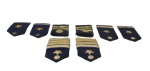 MILITARIA, Oito platinas de oficiais da Marinha do Brasil. Med.: 14x7cm / 10x6,5cm.