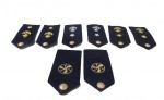 MILITARIA, Oito platinas de oficiais da Marinha do Brasil. Med.: 14x6cm.