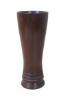 DIVERSOS, Vaso em jacarandá, corpo cilíndrico e base escalonada. Med.: 25,5x10cm.