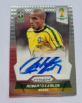 Card Autografado Roberto Carlos Brasil colecão Panini Prizm 2014. Otimo Estado de Conservação. Raridade.