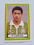 Figurinha Roberto Carlos 1993 Palmeiras. Primeira Aparição em Albuns. Nunca colada. Pequena assinatura no verso. Raridade.