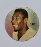 Chapinha Pelé 1971 Santos Album Bola de Prata. Marcas de cola no verso. Raríssima. Regular estado de conservação. Raridade.