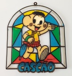 Vitral antigo Cascão Turma da Mônica. Em bom estado de conservação. Dimensôes: aproximadamente 15x20