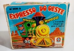 Raro brinquedo de lata da Estrela, Expresso Do Oeste. É movido a corda, Tem sua estrutura inteira, sem quebrados ou amassados. Contém avarias na caixa.