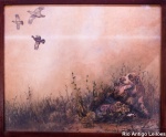 ISABEL DE GOES ( 1952) - Cão de caça com perdizes - aquarela sobre papel 46 x 56 - ass.inferior direito - 1989. Estimativa R$ 2.000,00/R$ 3.000,00